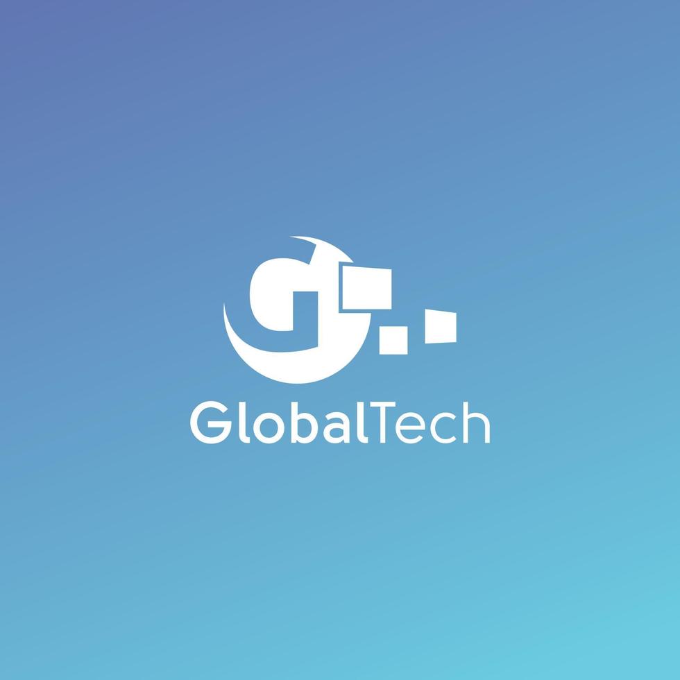 G Letter Glob Tech Or Technology Logo Design vector