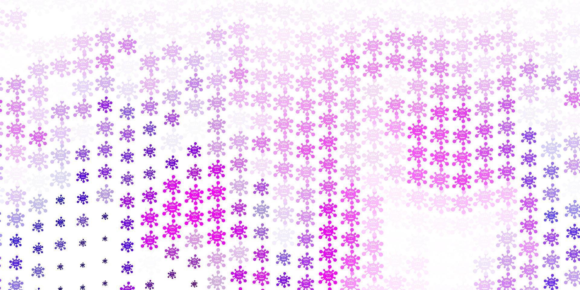 Light Purple, Pink vector pattern with coronavirus elements.