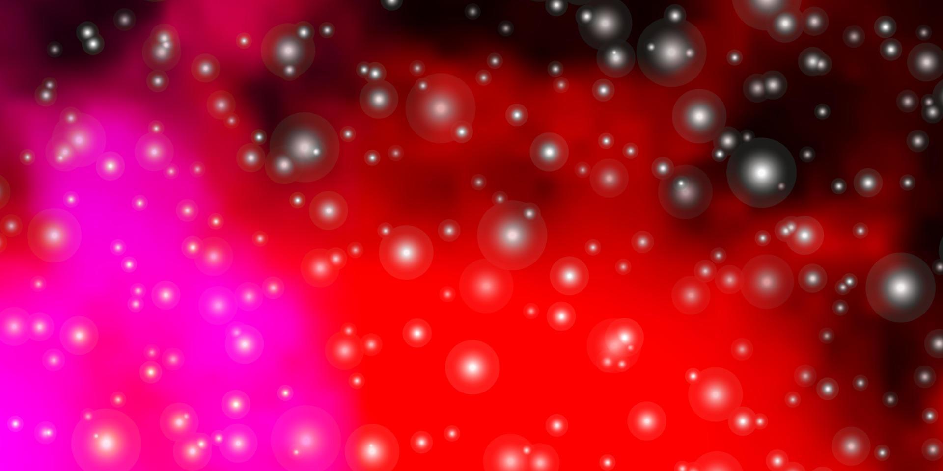 Dark Pink, Yellow vector background with small and big stars.