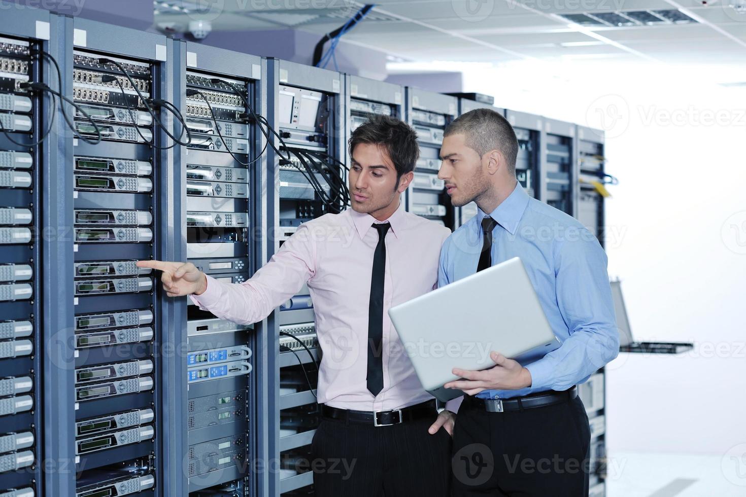 it enineers in network server room photo