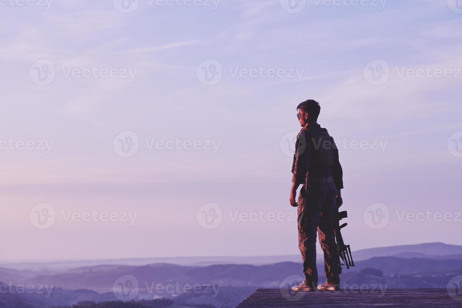 Soldier outdoor portrait photo