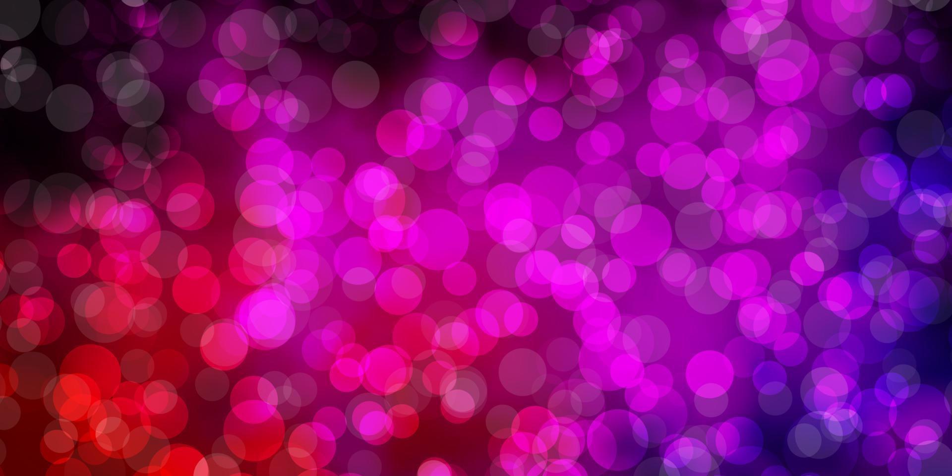Light Pink vector background with circles.