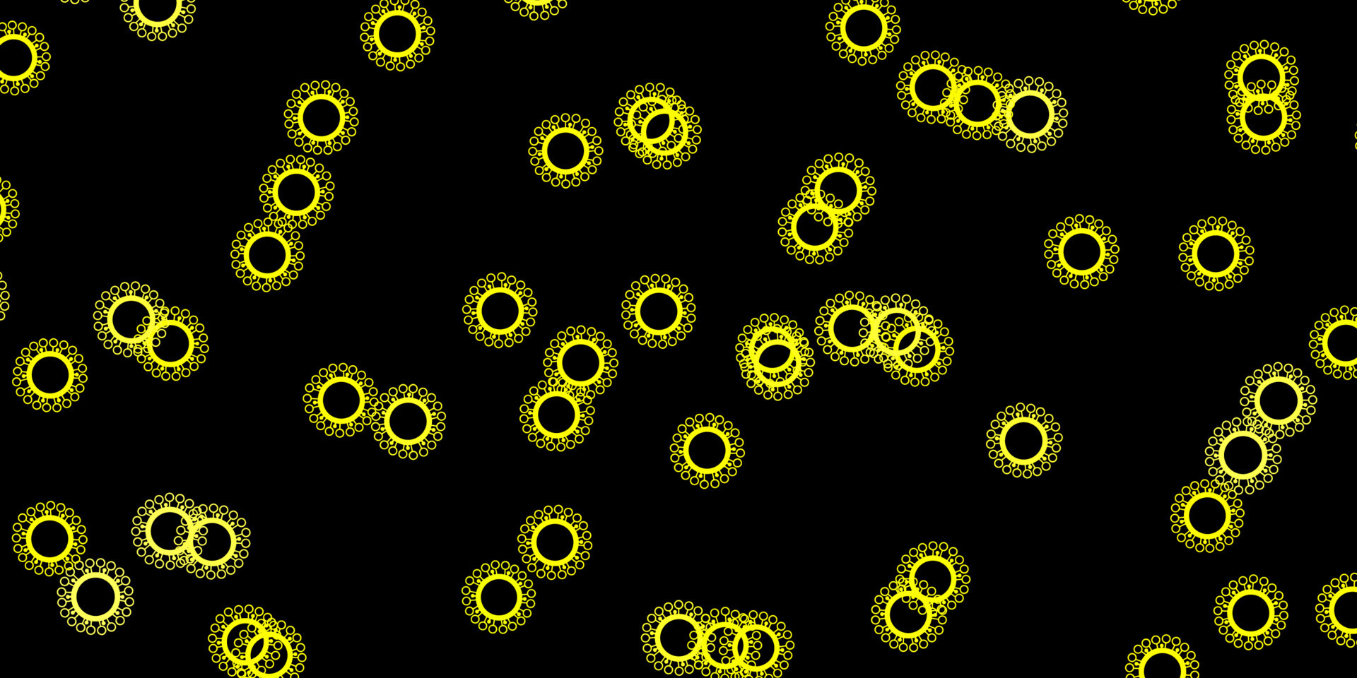 Dark yellow vector backdrop with virus symbols. 11591374 Vector Art at