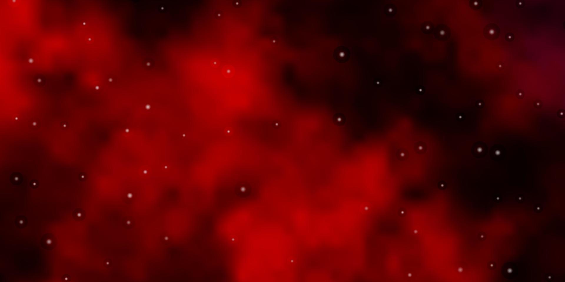 Dark Red vector background with colorful stars.