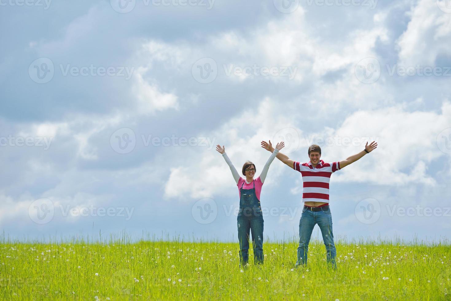 romantic young couple in love together outdoor photo