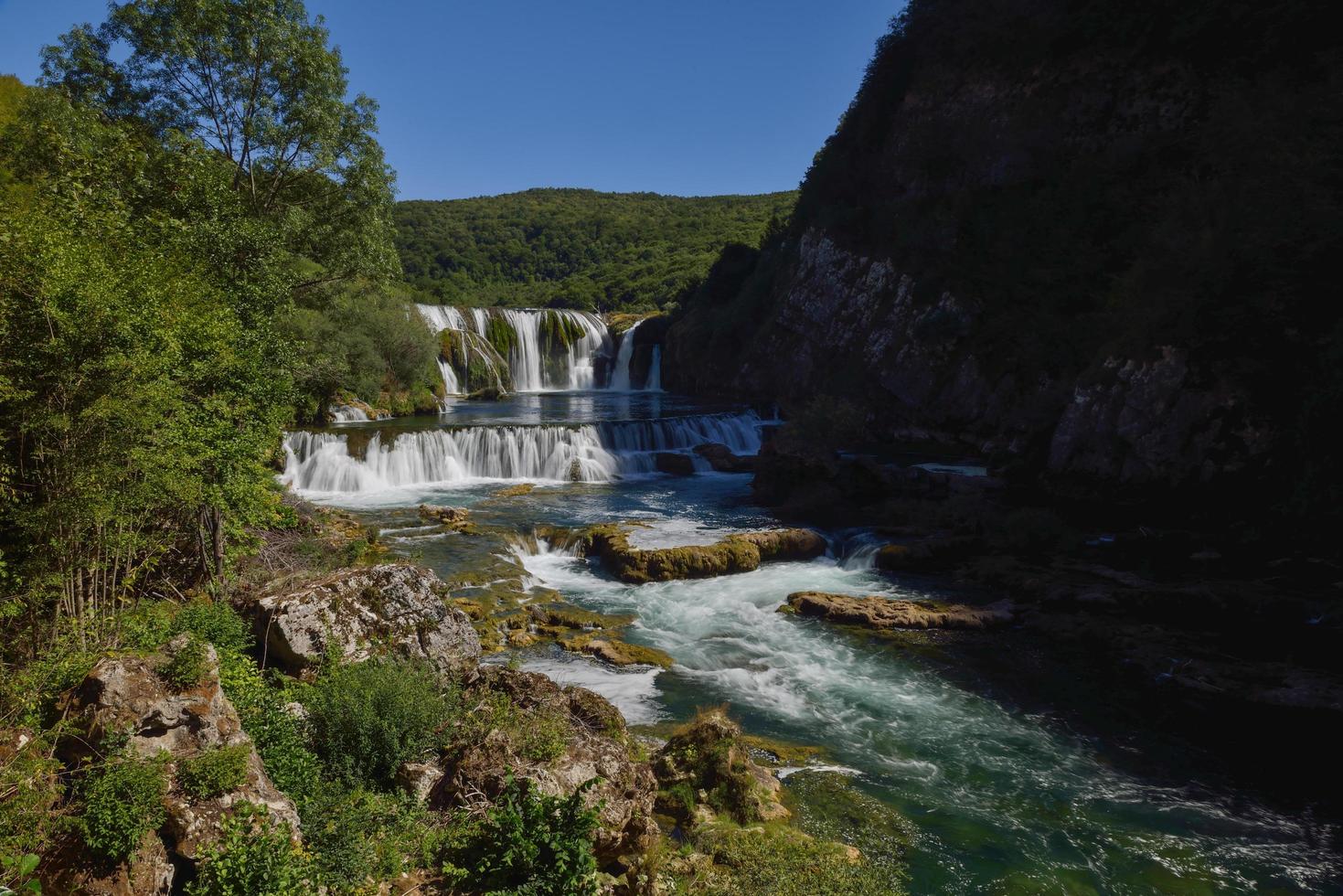 Waterfall landscape view photo