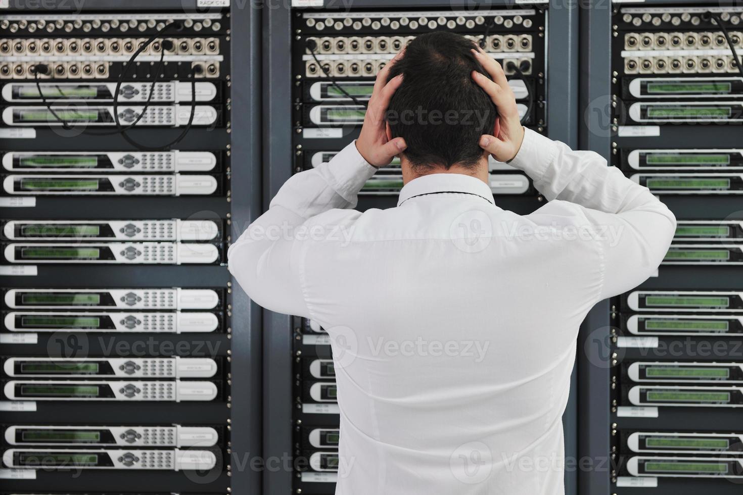 system fail situation in network server room photo