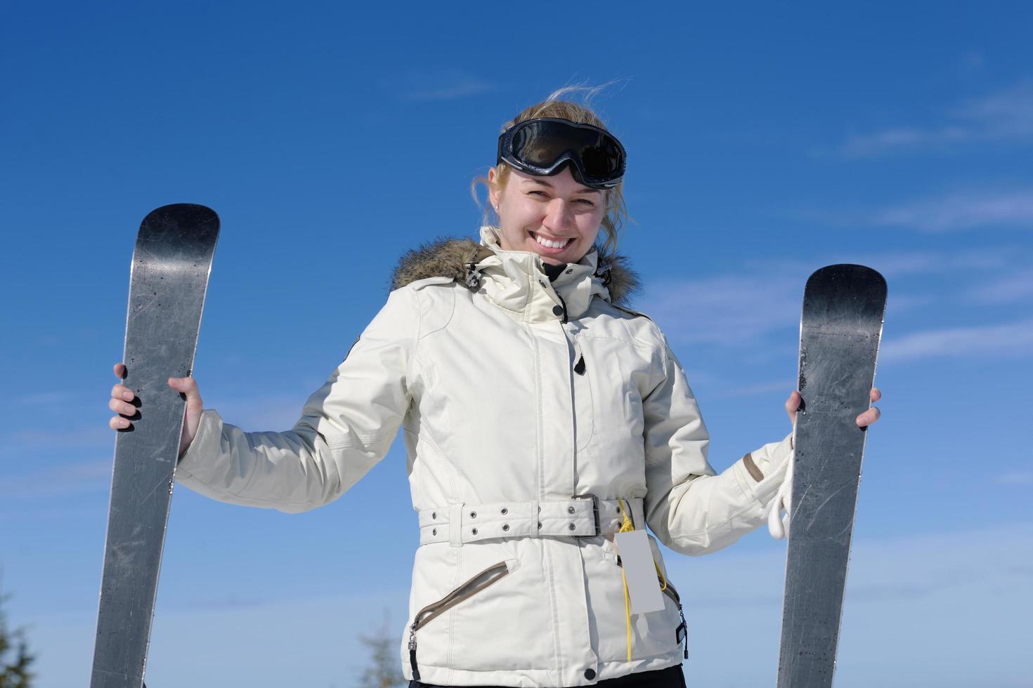 winter woman ski photo