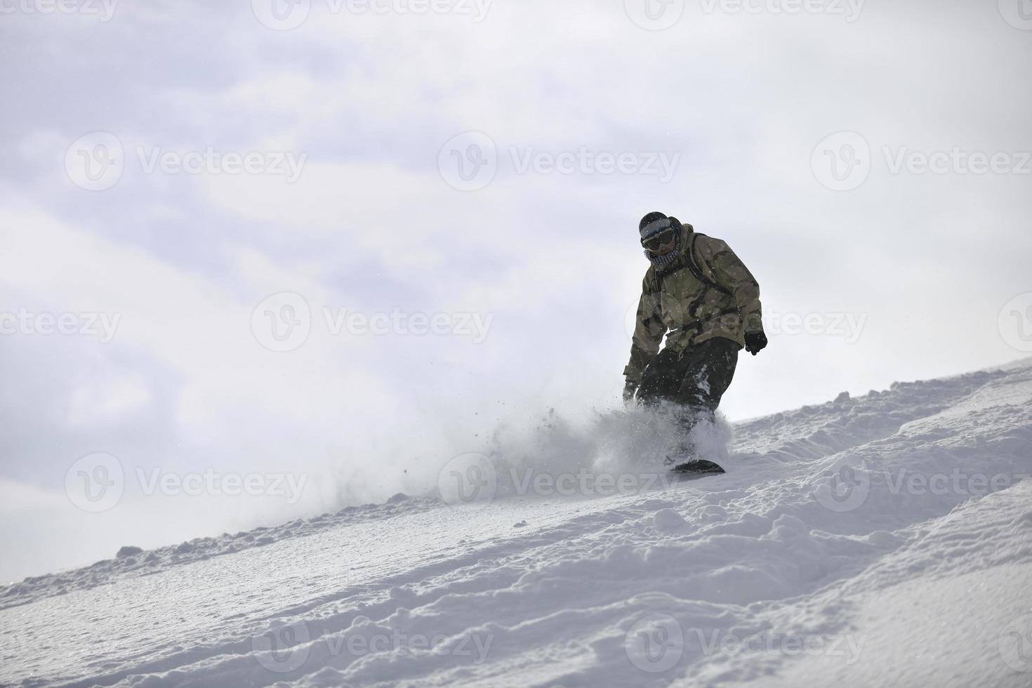 Skier on mountain photo