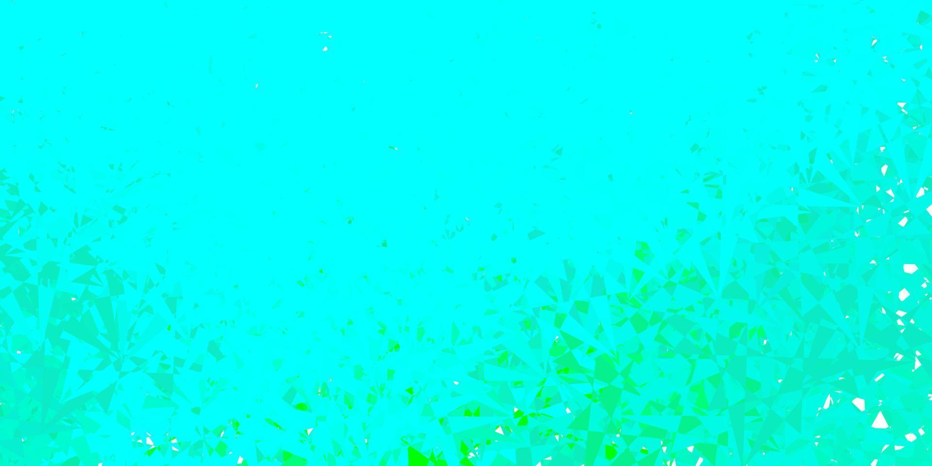 textura de vector verde claro con triángulos al azar.