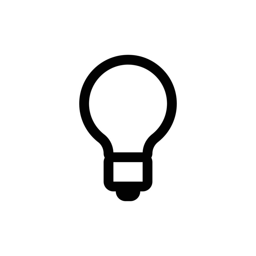 Lamp bulb icon in outline black style vector