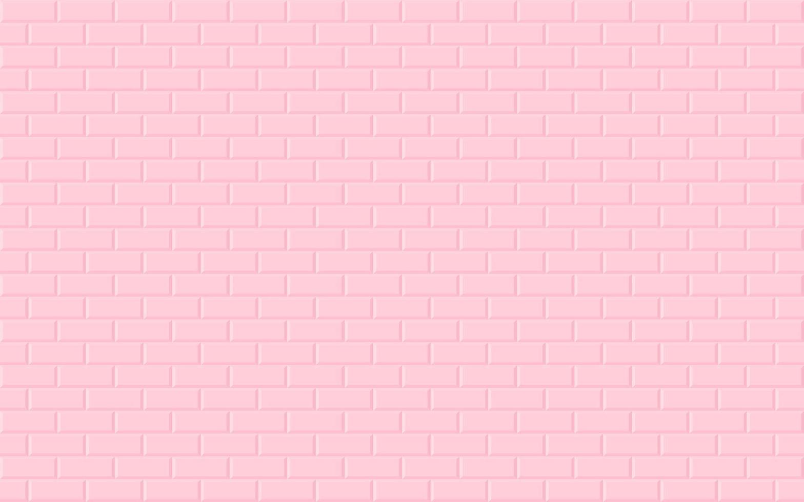 Pink abstract background with brick texture wall design. Seamless vector pattern. illustration