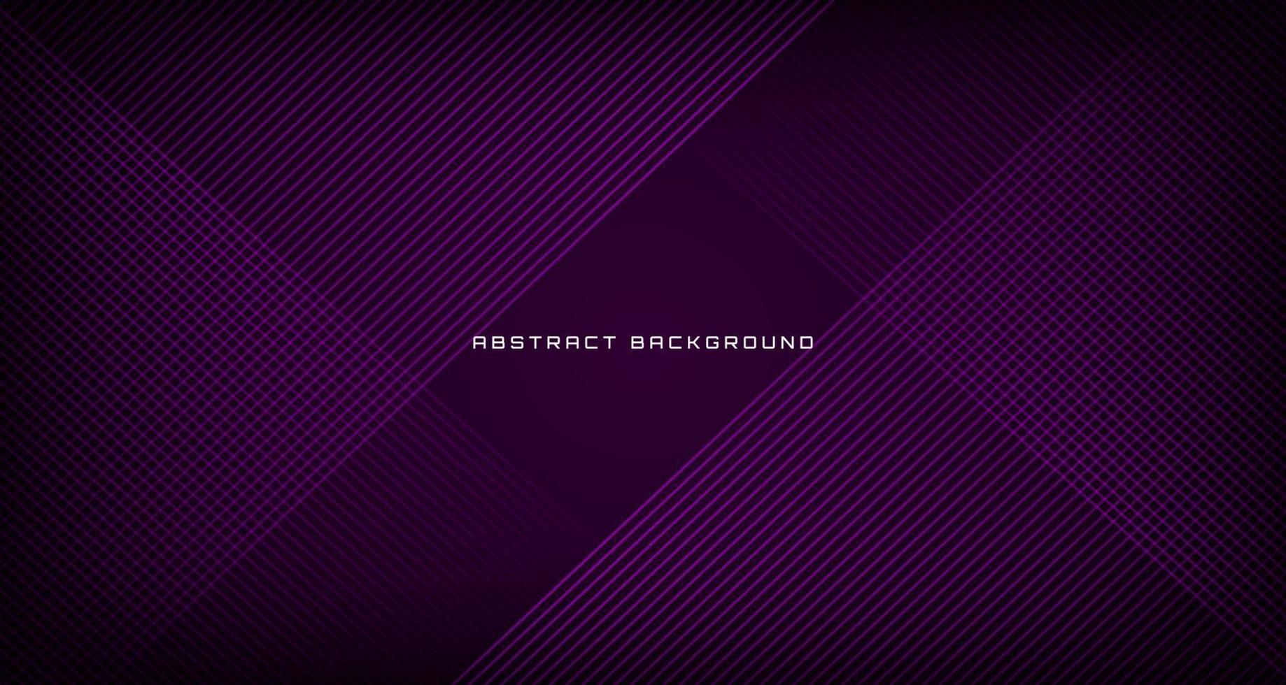 Purple lines abstract background on dark space with straight stripes effect decoration. Minimalist graphic design element future techno style for banner, flyer, brochure cover, card, or landing page vector