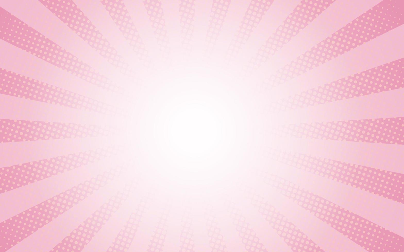 Sun rays retro vintage style on pink background, Comic pattern with starburst and halftone. Cartoon retro sunburst effect with dots. Rays. Summer banner vector illustration