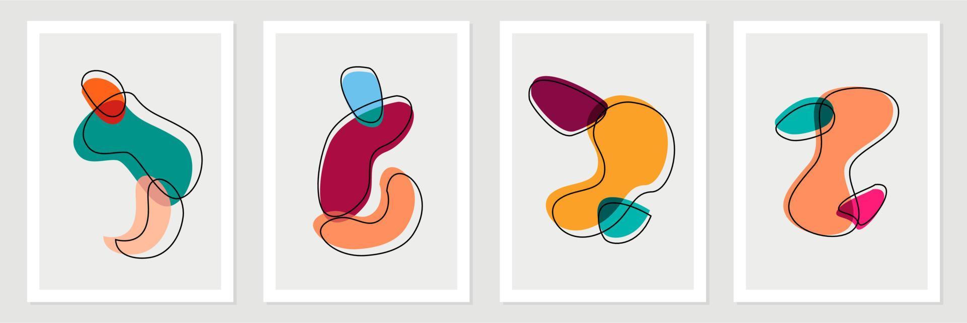 Set of abstract poster art vectors abstract background Minimalist abstract design