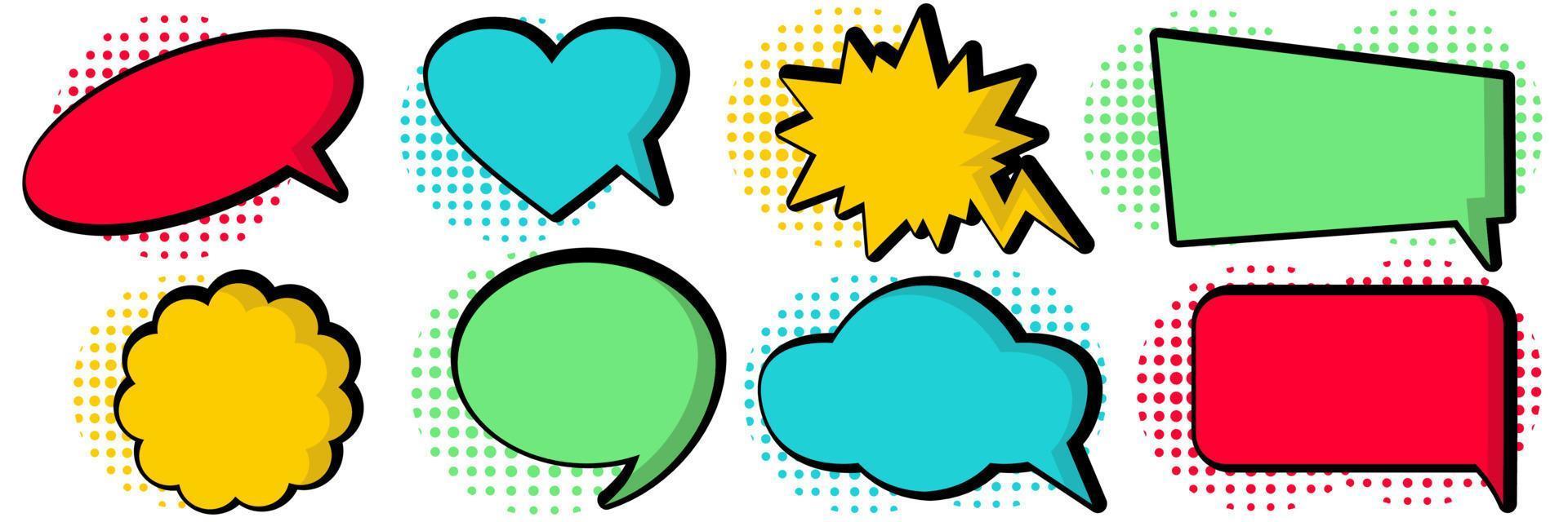 The usual set of speech bubbles for comics Doodle set elements Vector illustration