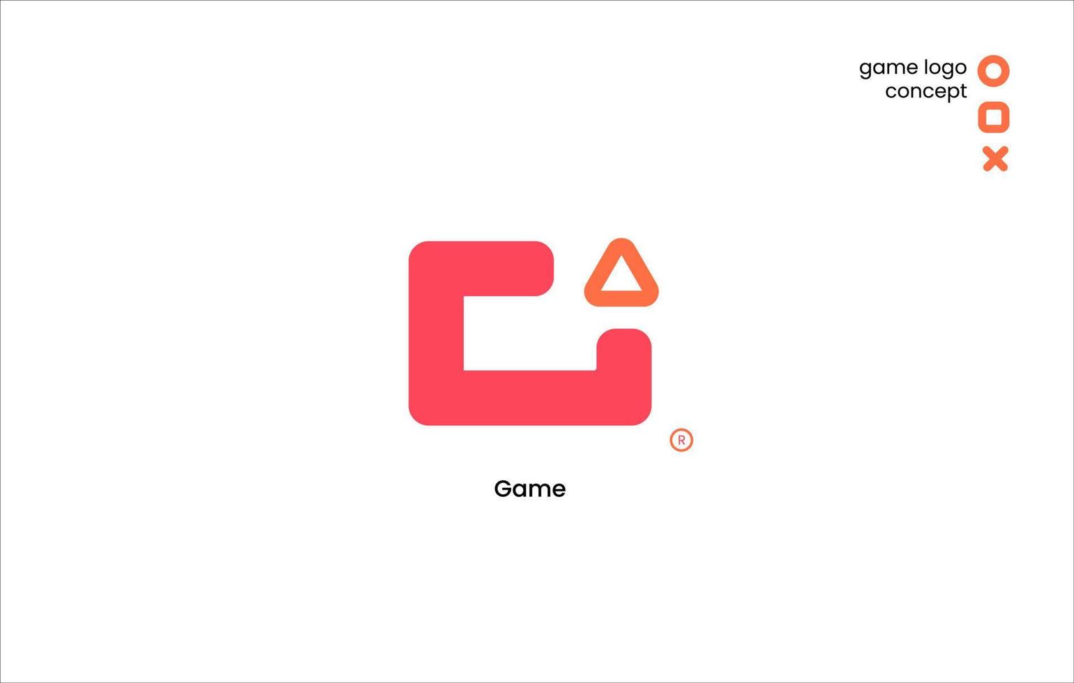 concept logo logo for a gaming platform using the initial G as a symbol and some game elements in orange vector