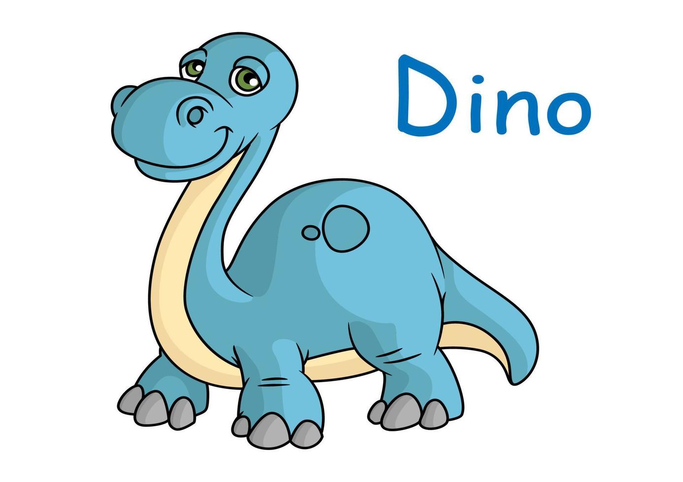 Funny blue dino vector