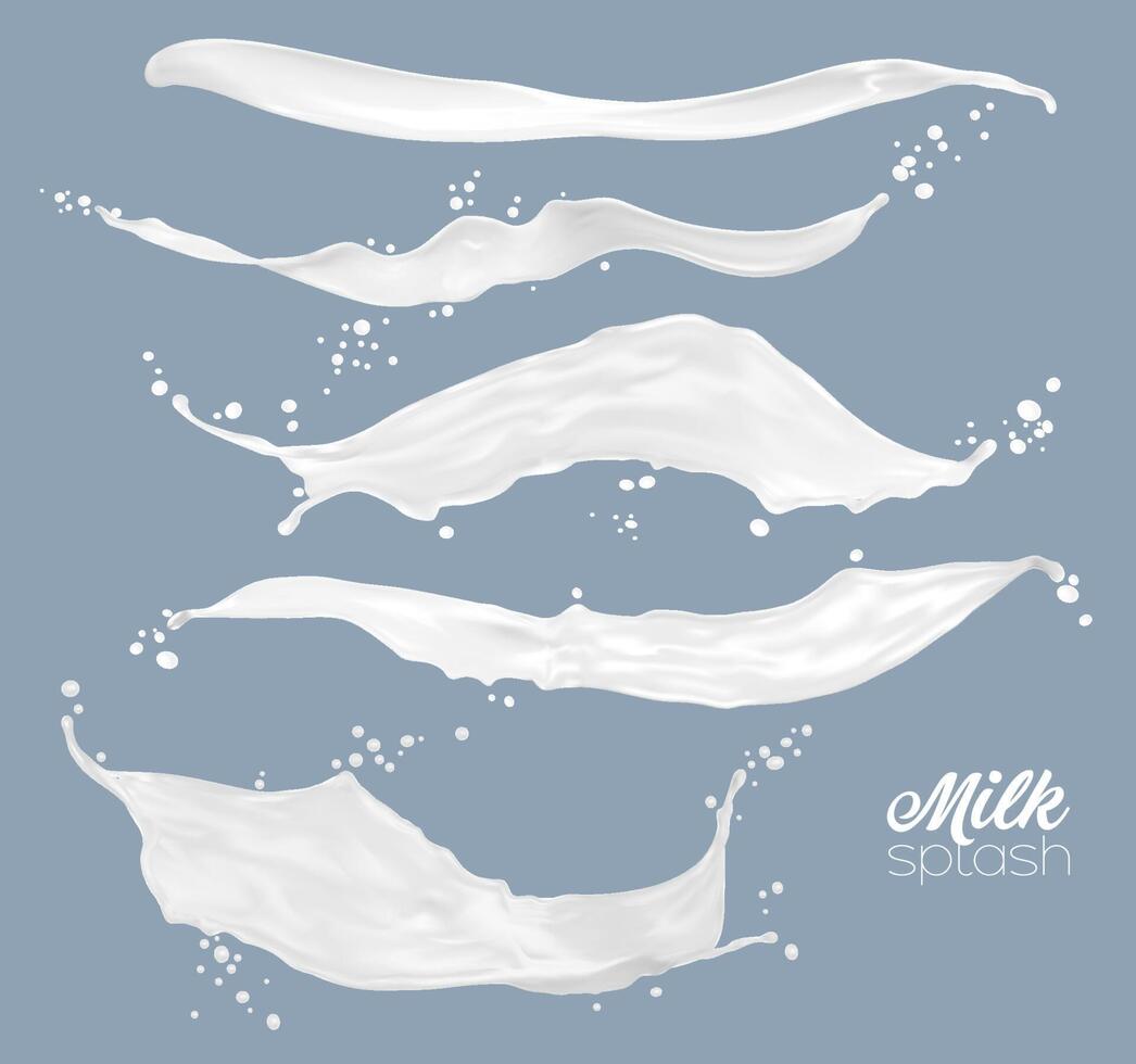 Milk, yogurt cream white wave splash swirl flow 11592315 Vector Art at