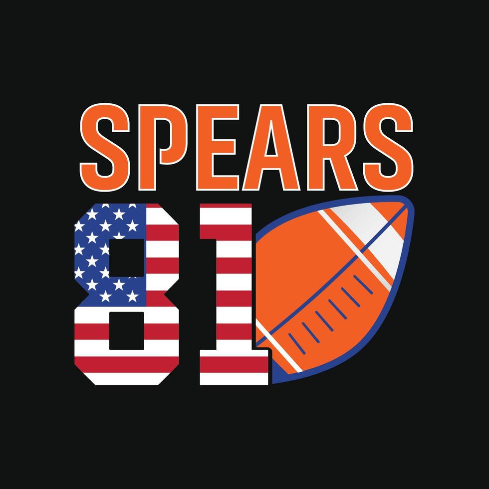 Spears 81. Can be used for Football logo sets, Athletic T-shirt fashion design, Sport Typography, sportswear apparel, t-shirt vectors,  greeting cards, messages,  and mugs vector