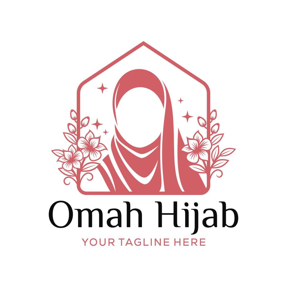 plantilla de logotipo de vector de belleza hijab de mujer