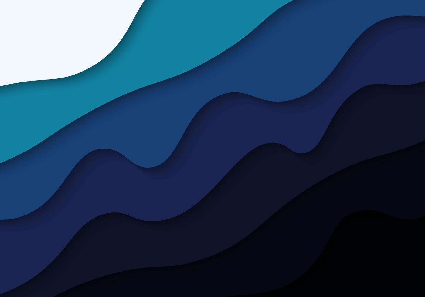 Abstract blue papercut wavy pattern design decorative artwork. Overlapping style with minimal template background. Illustrator vector