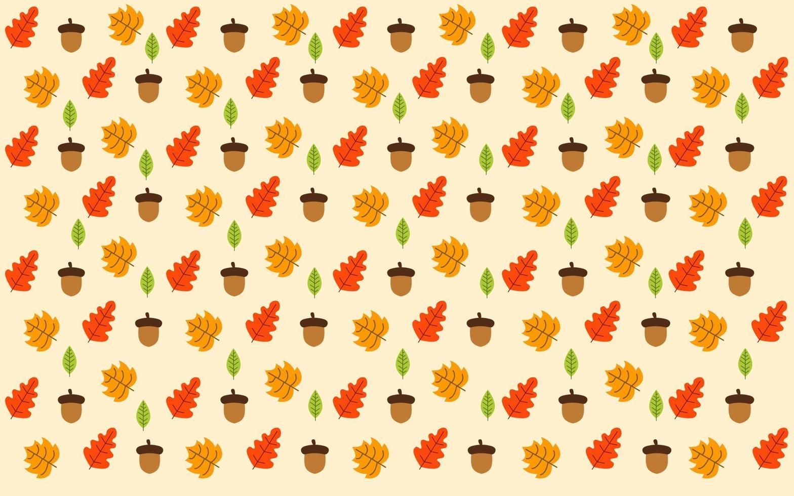 background design with leaf, mushroom and walnut pattern. autumn background design. vector
