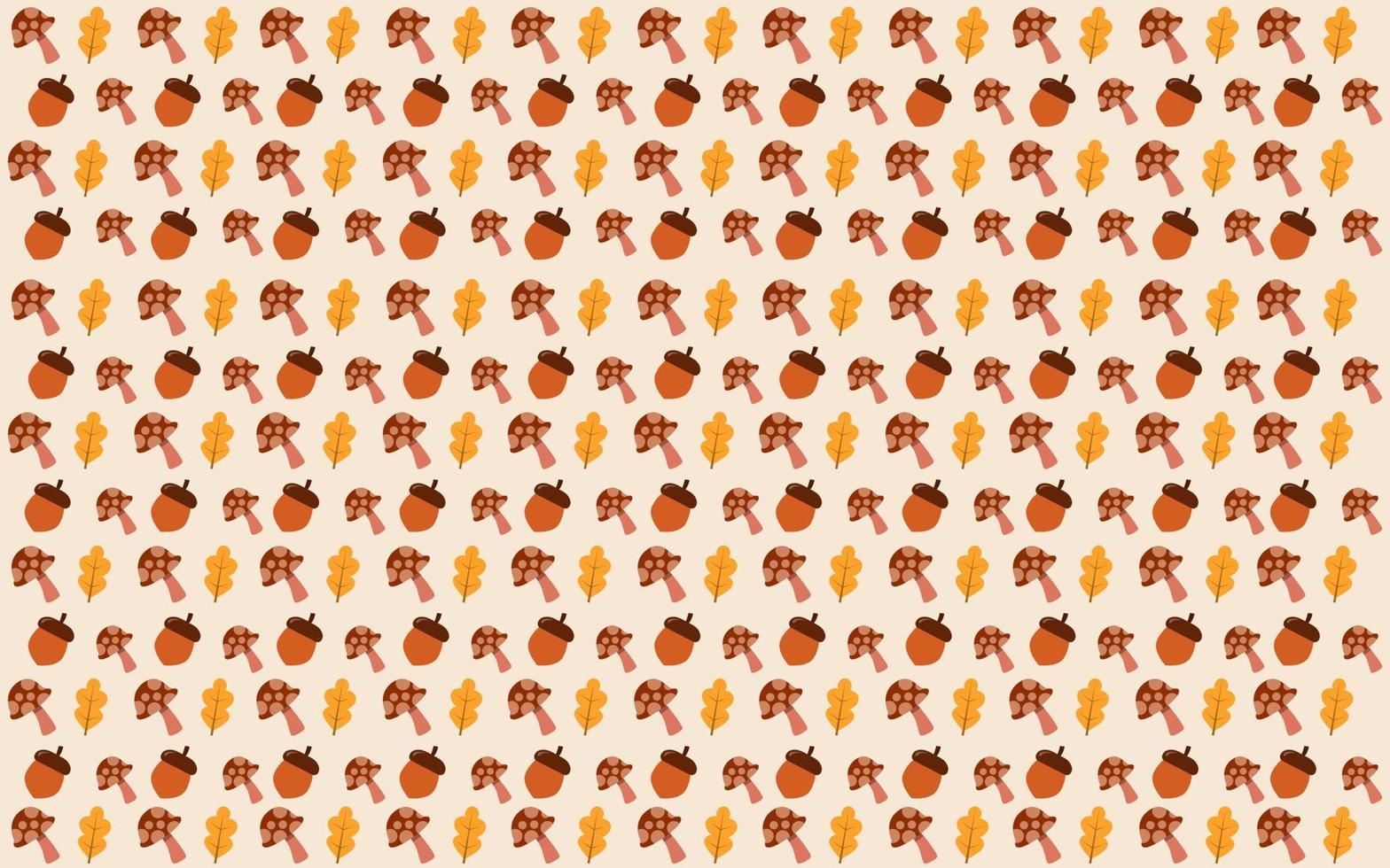 background design with leaf, mushroom and walnut pattern. autumn background design. vector
