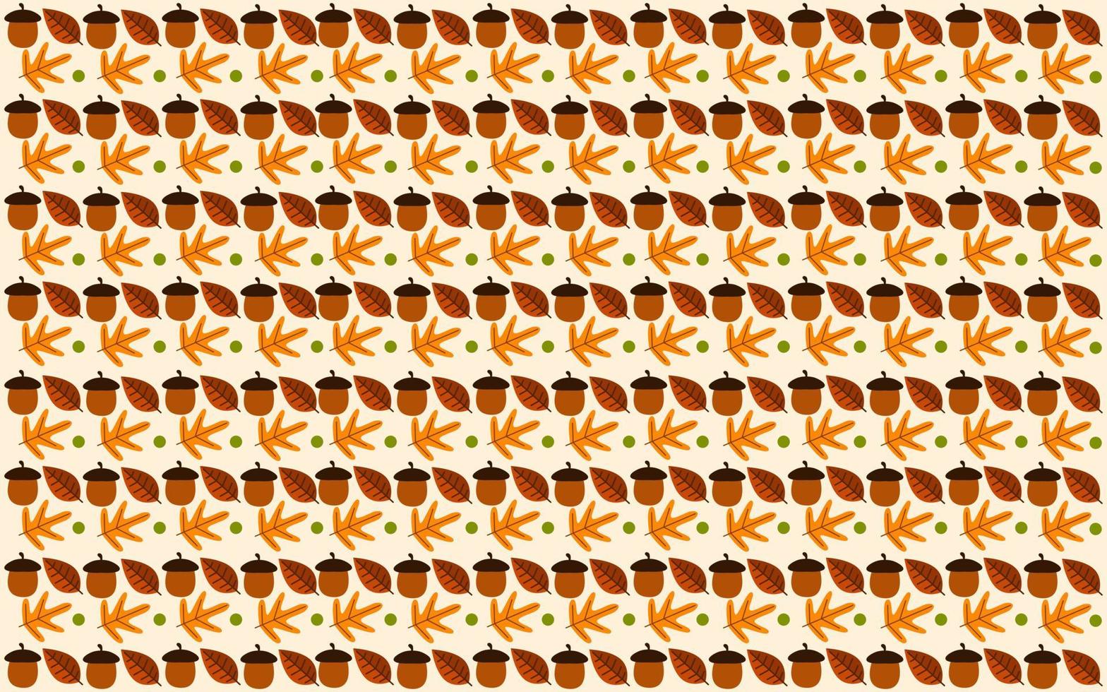 background design with leaf, mushroom and walnut pattern. autumn background design. vector