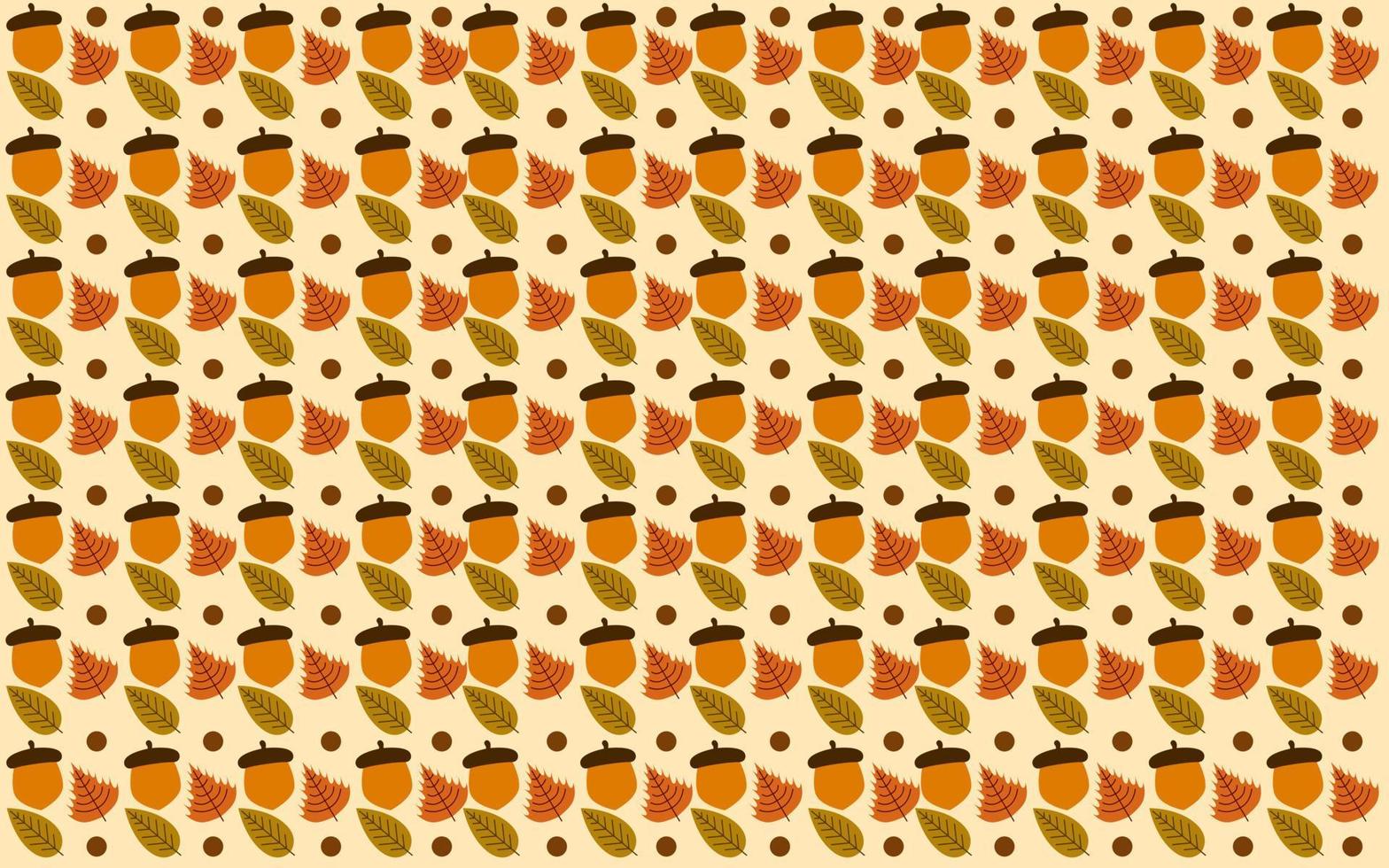 background design with leaf, mushroom and walnut pattern. autumn pattern background design. vector