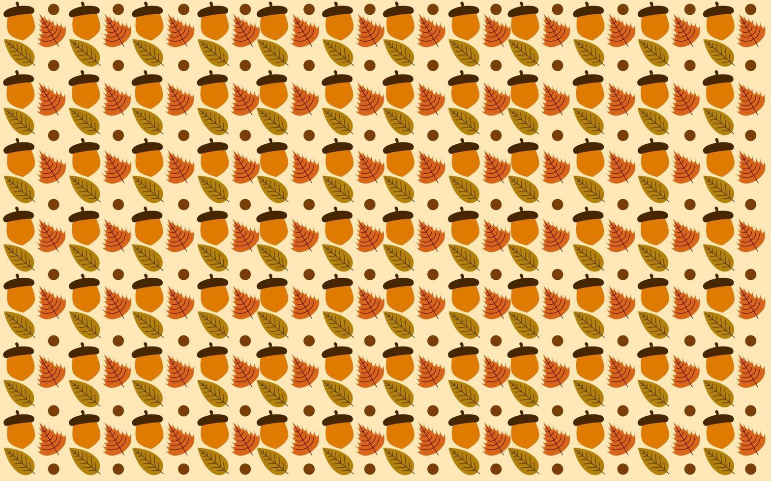 background design with leaf, mushroom and walnut pattern. autumn pattern background design. vector