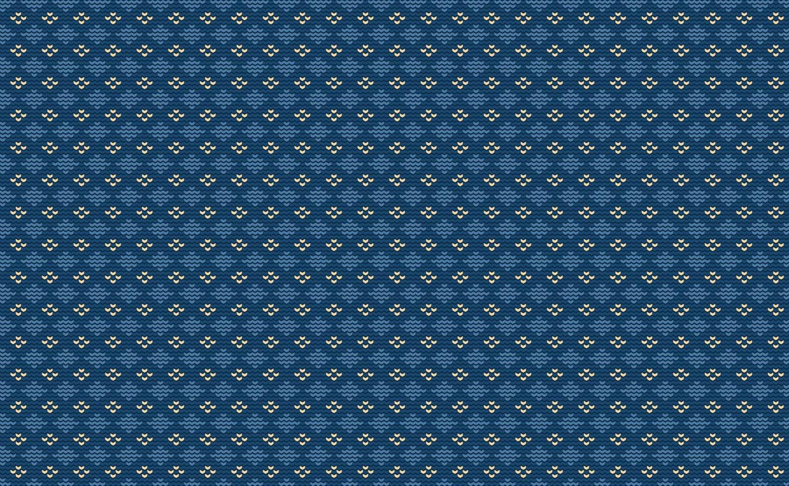 patrón de bordado azul y amarillo, fondo continuo de punto de rombo, estilo geométrico vectorial vintage vector
