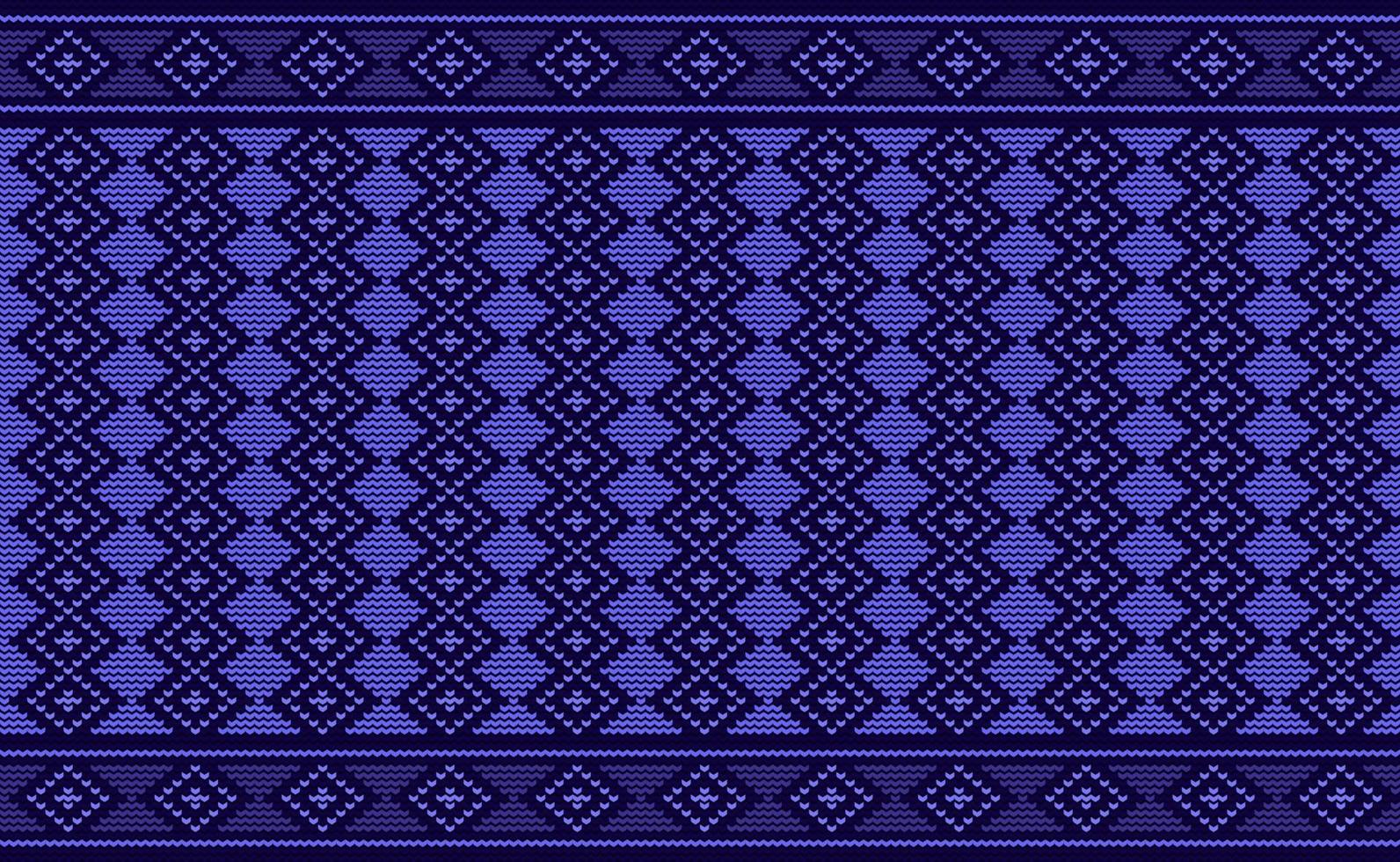 Purple Cross stitch Pattern, Zigzag Embroidery Style Background, Knitted Vector, Cloth Classic wallpaper vector