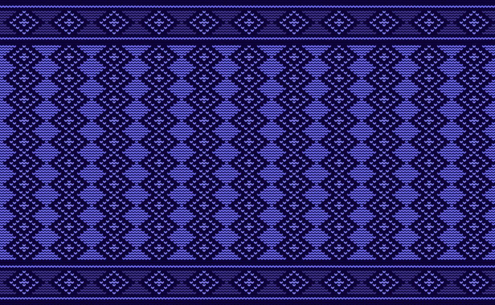 Purple Cross stitch Pattern, Zigzag Embroidery Style Background, Knitted Vector, Cloth Classic wallpaper vector