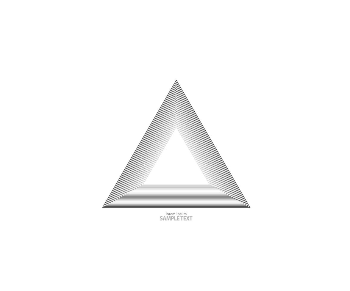 vector de línea triangular. arte de línea piramidal. forma geometrica. diseño de letrero de logotipo