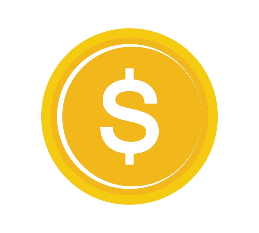 Gold coin icon. Money design. Gold dollar flat symbol. Vector