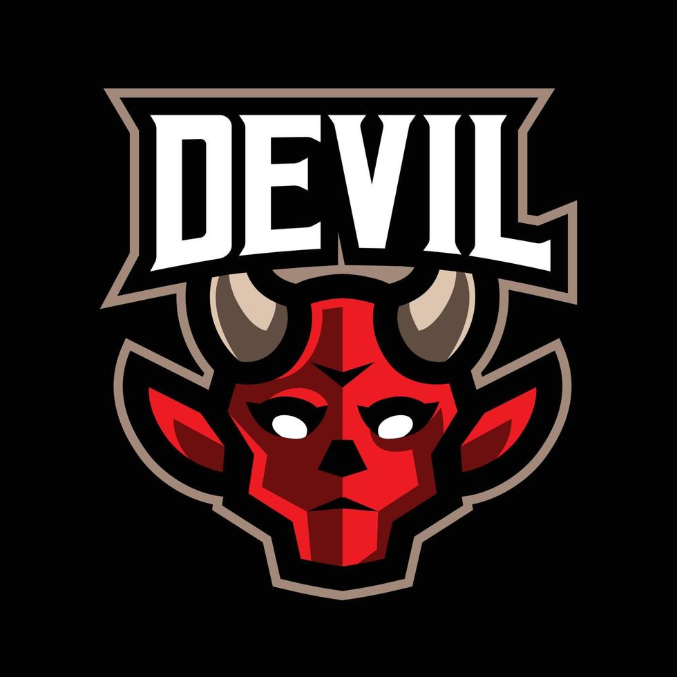 Devil mascot gaming logo vector