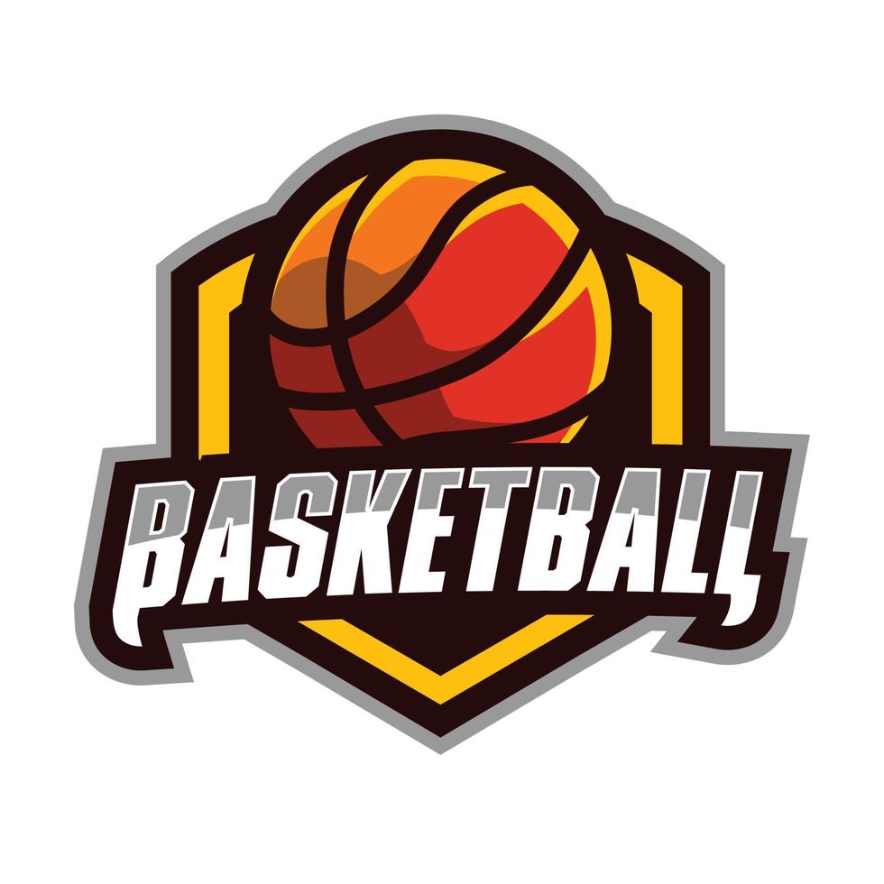 logotipo de la insignia del deporte de baloncesto vector
