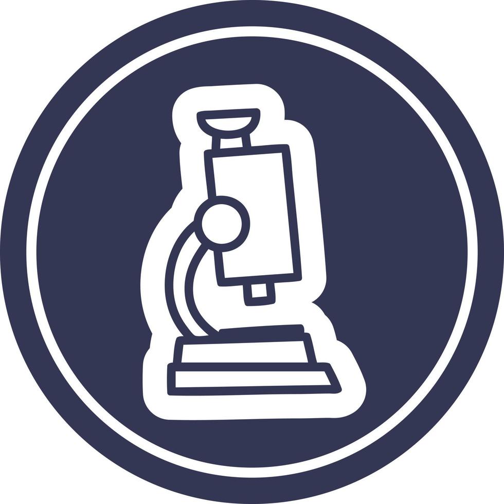 microscope and slide circular icon vector