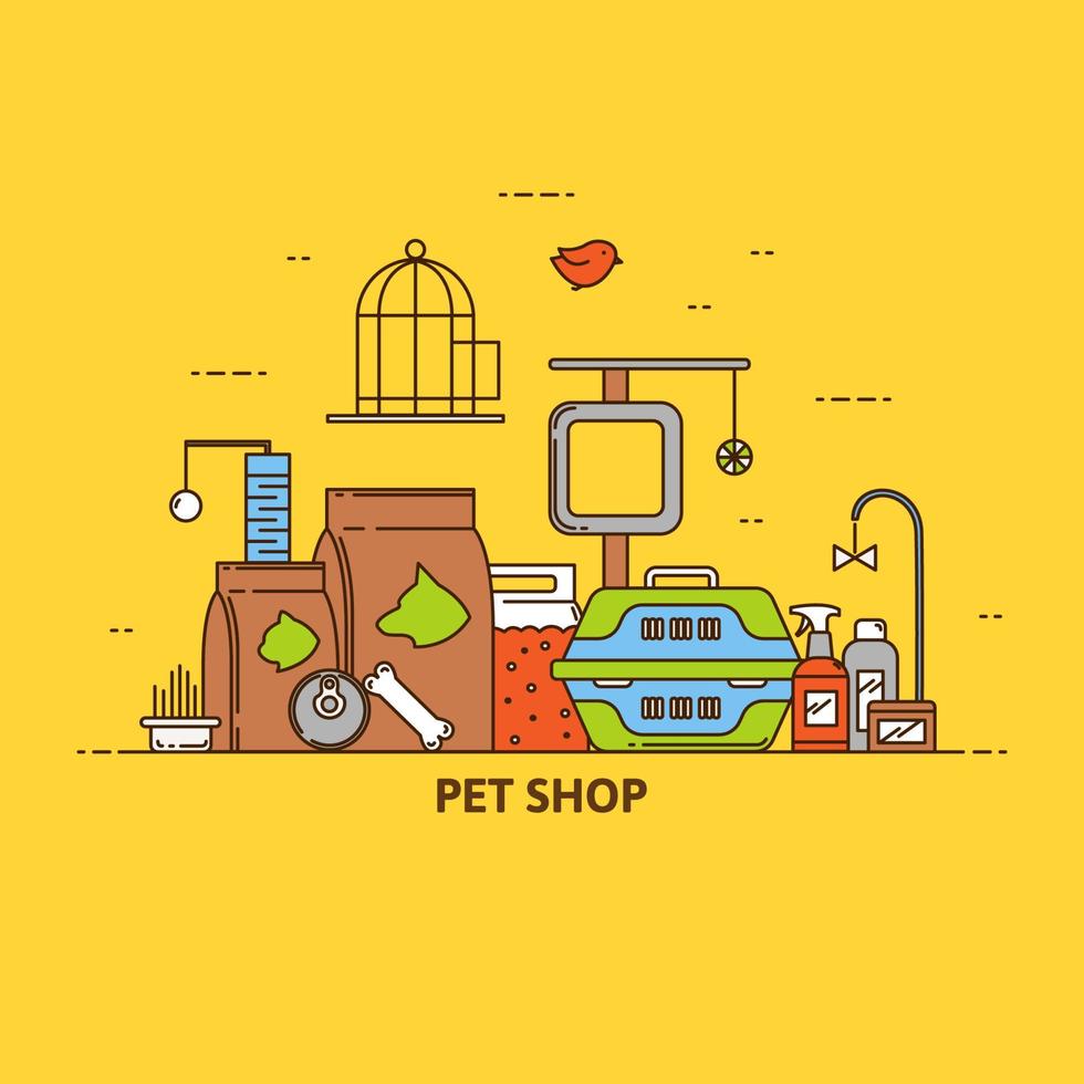 ejemplo único del concepto tienda de mascotas vector