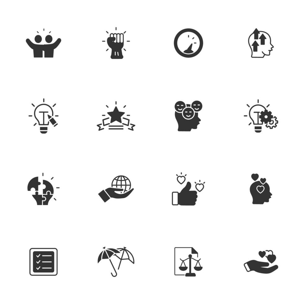 core values icons set . core values pack symbol vector elements for infographic web