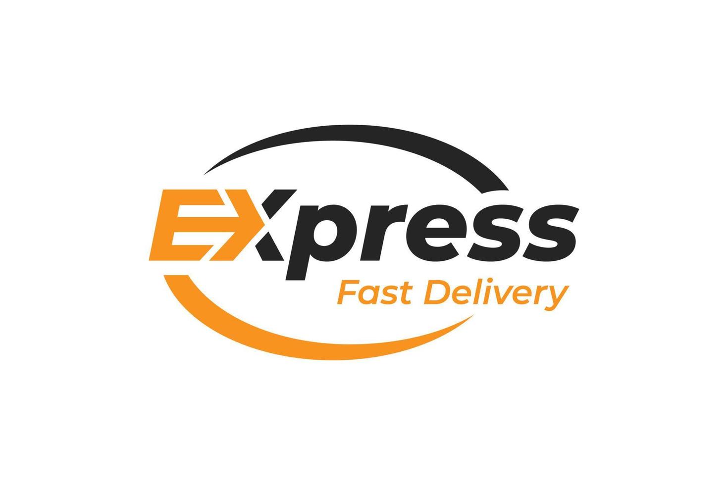 Fast Express Delivery Logotype design with arrow symbol for Modern Transport Logistic simple text Logo Template Design vector