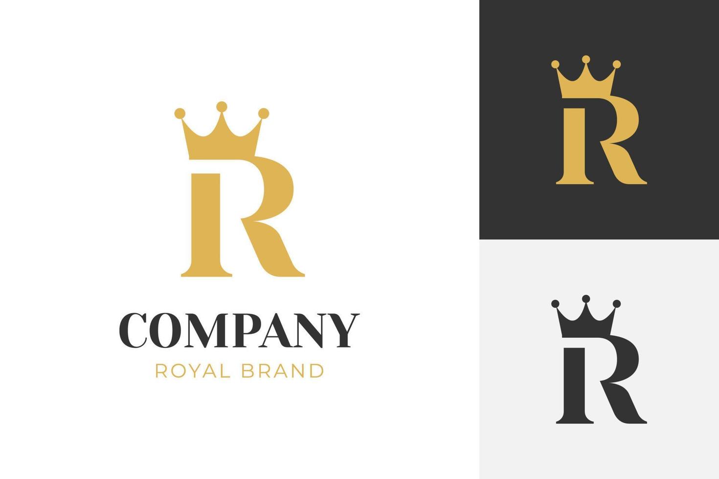 logotipo de la corona ir de la letra de lujo elegante simple, elemento vectorial del símbolo del icono del logotipo de la marca real rey inicial simple moderno vector