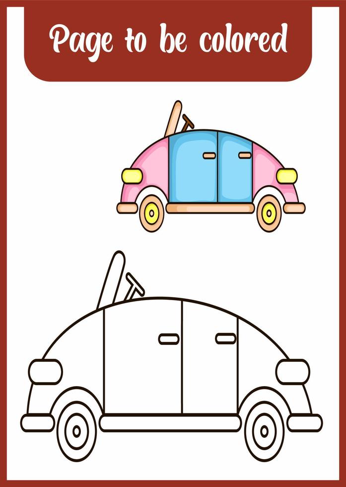 libro para colorear para niños. coche vector