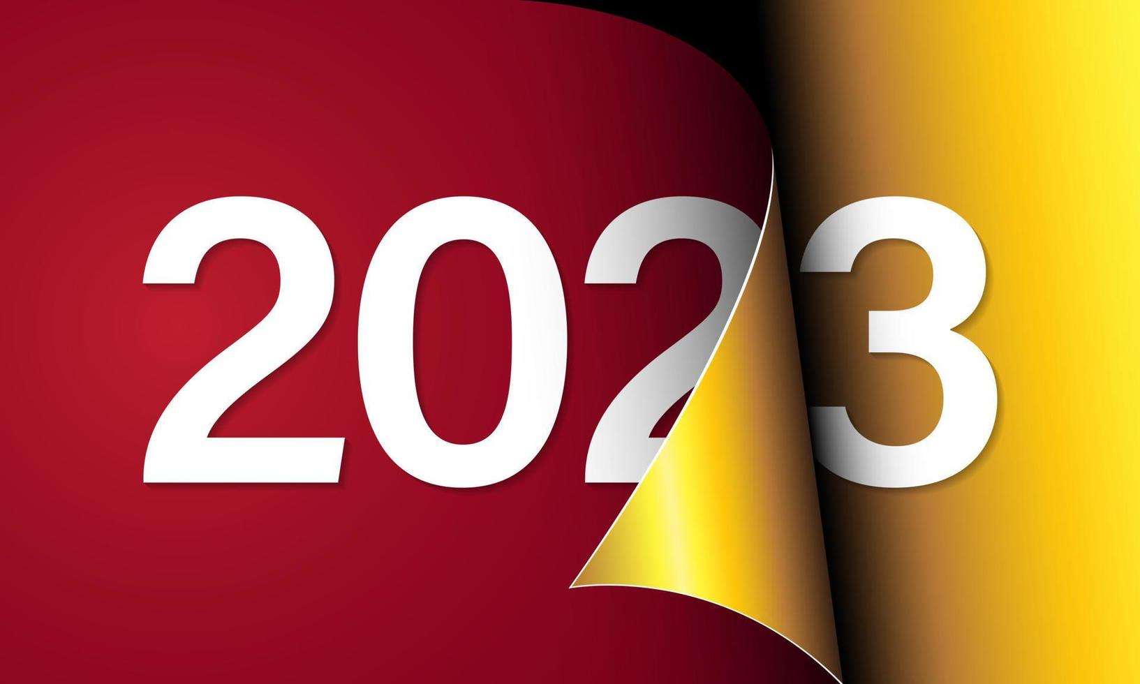 feliz año nuevo 2023 plantilla de diseño de tarjeta de felicitación. vector