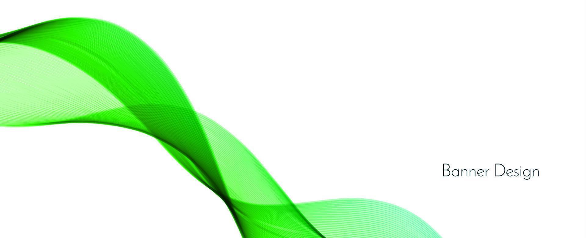 Fondo de banner de diseño de onda decorativa moderno verde abstracto vector