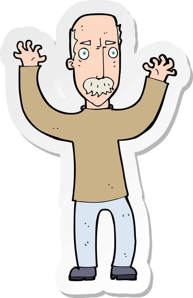 sticker of a cartoon angry dad vector