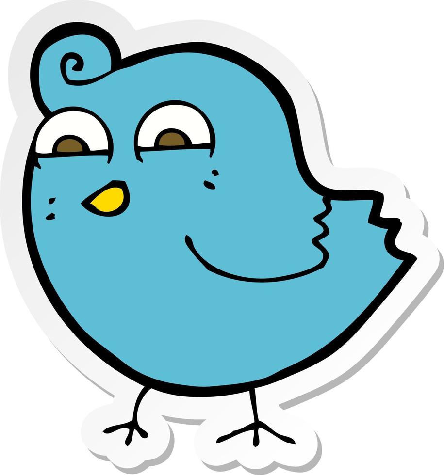 sticker of a cartoon funny bird vector