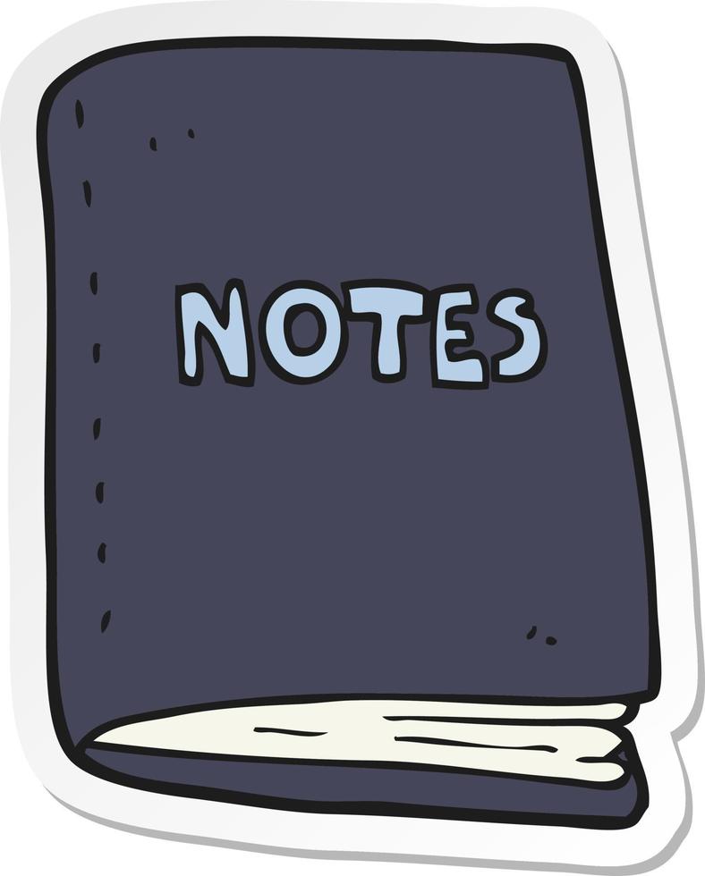 sticker of a cartoon note book vector