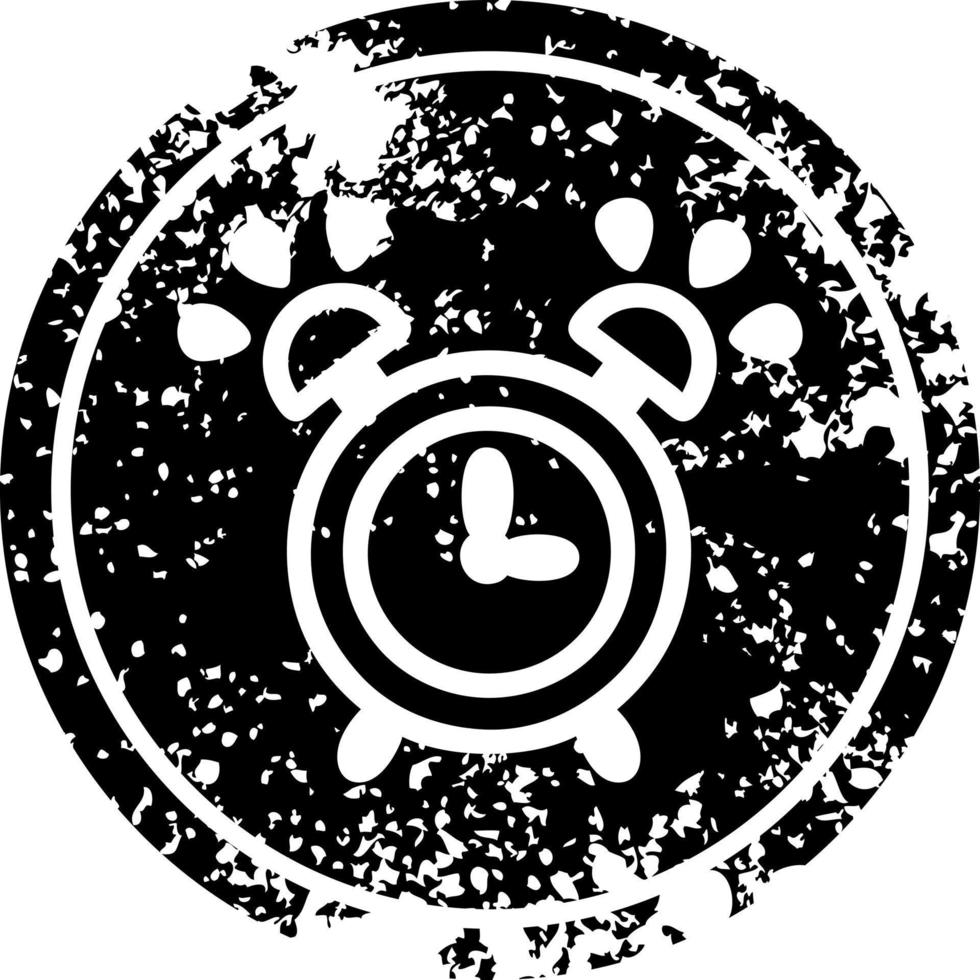 ringing alarm clock distressed icon vector